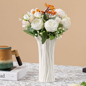 Rustic Ceramic Vase for Flowers, 9 Inch Farmhouse Home Decor Gift